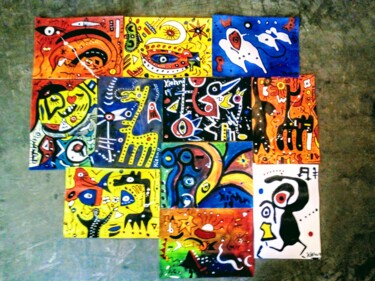 Painting titled "Colores de la Vida" by Georg Kiehn, Original Artwork, Acrylic