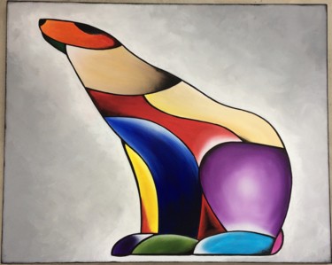 Peinture intitulée "peinture-ours-polai…" par Pascal Chaduiron (Cha), Œuvre d'art originale, Acrylique