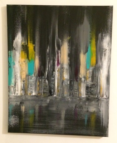 Peinture intitulée "ville-et-bulding.jpg" par Pascal Chaduiron (Cha), Œuvre d'art originale, Acrylique