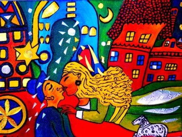 Painting titled "Kiss" by Georg Kiehn, Original Artwork