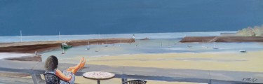 Painting titled "Espace lecture" by Flachet, Original Artwork, Oil