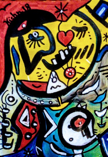 Painting titled "The Embrace" by Georg Kiehn, Original Artwork, Acrylic