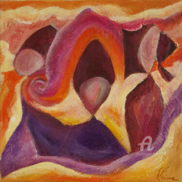 Schilderij getiteld "Esprit libre le coe…" door Liliane Cima, Origineel Kunstwerk, Acryl Gemonteerd op Frame voor houten bra…
