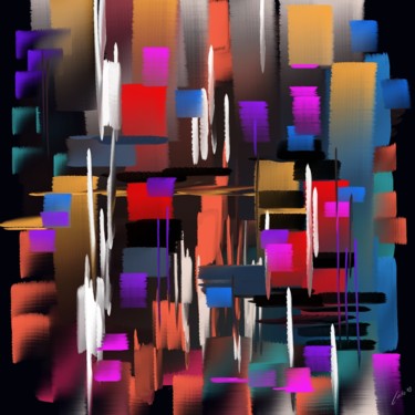 today-it-is-snowing-in-color Digitale Kunst getiteld "today-it-is-snowing…" door Ludo Sevcik, Origineel Kunstwerk, Digitaal Schilderwerk