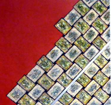 Malerei mit dem Titel "Flechtwerk "fifty i…" von Urs, Original-Kunstwerk, Acryl