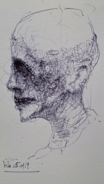 Dessin intitulée "wird bald gefressen" par Stephan Rodriguez Warnemünde, Œuvre d'art originale, Stylo à bille