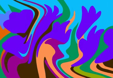 Digital Arts titled "Violaceae" by Peter Jalesh, Original Artwork, Digital Painting