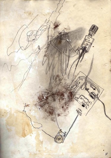 Dessin intitulée ""H" abécédaire russ…" par Baptiste Vanweydeveldt, Œuvre d'art originale, Stylo à bille