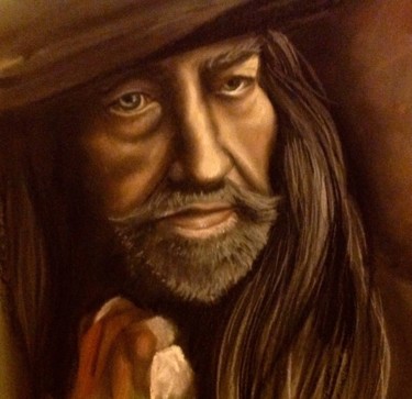 Zeichnungen mit dem Titel "EDOUARD LE CLOCHARD" von Cathy, Original-Kunstwerk, Pastell