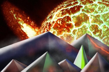Digitale Kunst mit dem Titel "Kein Sonnenuntergang" von Manfred Hoppe, Original-Kunstwerk, Digitale Malerei