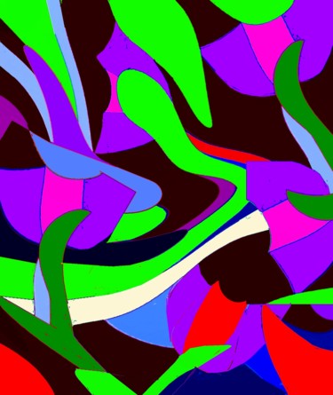 Digital Arts titled "Bicolor Tulips" by Peter Jalesh, Original Artwork, Digital Painting