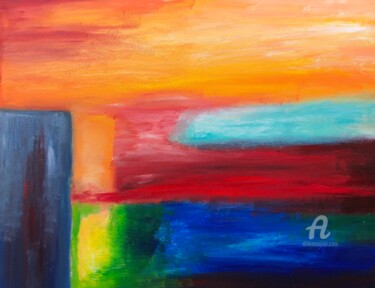 Peinture intitulée "Paysage Abstrait" par Philippe Van Bellinghen, Œuvre d'art originale, Acrylique