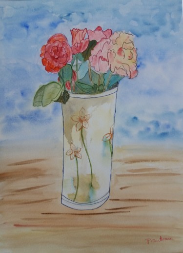 Bouquet dans un vase fleuri