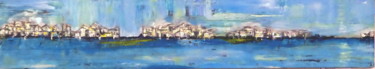 Malerei mit dem Titel "Panorama in blau…" von Urs, Original-Kunstwerk, Acryl Auf Keilrahmen aus Holz montiert