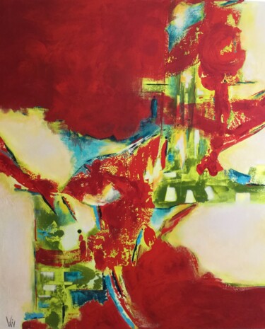 Painting titled ""Aux LOGES ..."" by Viviane Arsenault (Viv), Original Artwork, Acrylic