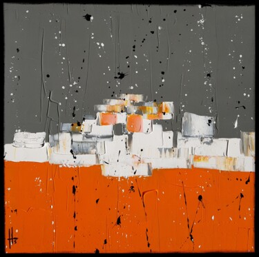 Painting titled "CHAUD-FROID" by Sandrine Hartmann, Original Artwork, Acrylic