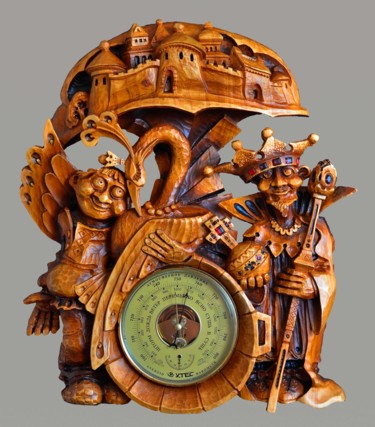 Жар-птица и Василиса-царевна. Sculpture intitulée "Жар-птица и Василис…" par Sergey Kolokoltsov, Œuvre d'art originale, Verre