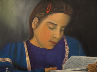 Malerei mit dem Titel "jeune fille" von Stefan Dhein, Original-Kunstwerk, Öl