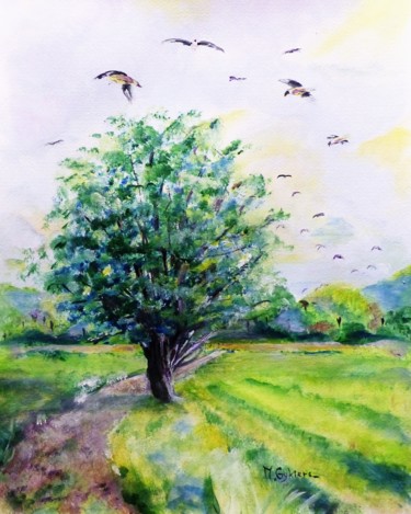 Peinture intitulée "Promenade du photog…" par Myriam Gylon, Œuvre d'art originale, Acrylique