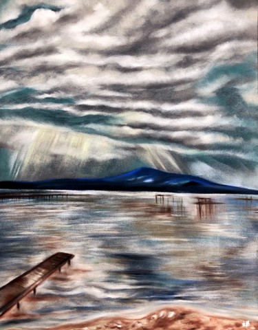 Peinture intitulée "Thau 3" par Anne Brigaud, Œuvre d'art originale