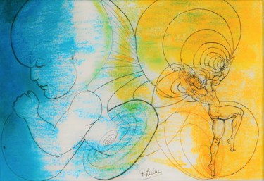 Drawing titled "Equilibres" by Philippe Leclerc, Graphiste, Original Artwork, Ink