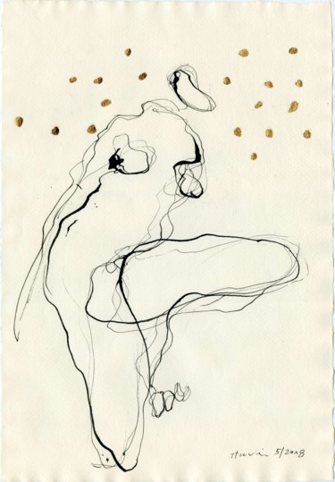Nude B. Drawing titled "Nude B." by Jiri Havlik, Original Artwork, Ink