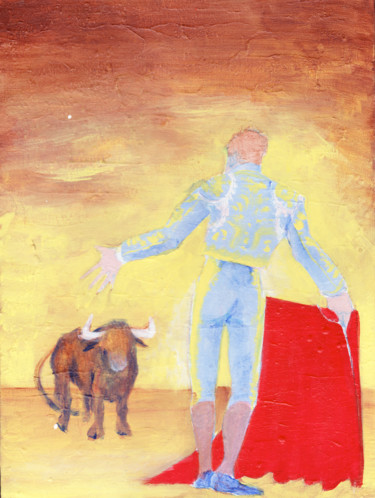 绘画 标题为“The Bull 7” 由Oberlin The Artist, 原创艺术品, 丙烯