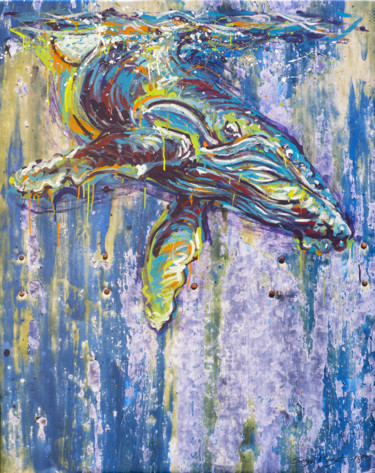 Peinture intitulée "Sous la surface - B…" par Serge Mazet, Œuvre d'art originale, Acrylique