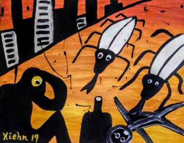 Painting titled "Lost in Alcohol" by Georg Kiehn, Original Artwork, Acrylic