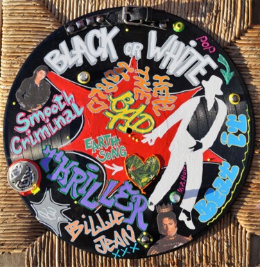 Peinture intitulée "Vinyle Michaël Jack…" par Johanna Meunier, Œuvre d'art originale, Acrylique