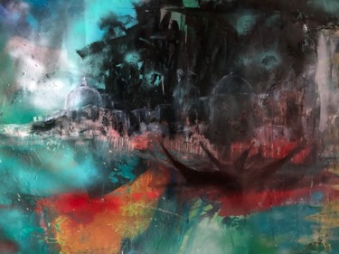 绘画 标题为“Venise III” 由Gutierrez, 原创艺术品, 油 安装在木质担架架上