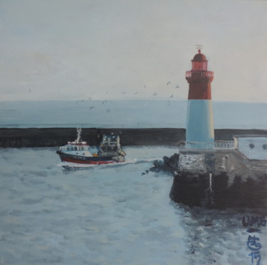 Retour de pêche Peinture intitulée "Retour de pêche" par Virginie Mercier-Duguy, Œuvre d'art originale, Acrylique
