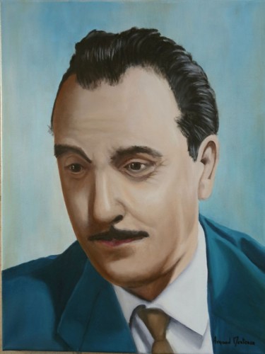 Portrait de Django Reinhardt Schilderij getiteld "Portrait de Django…" door Arnaud Montenon, Origineel Kunstwerk, Olie
