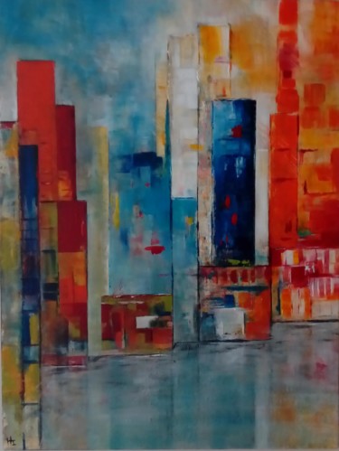Painting titled "Eclatante" by Isabelle Huguenin, Original Artwork, Acrylic