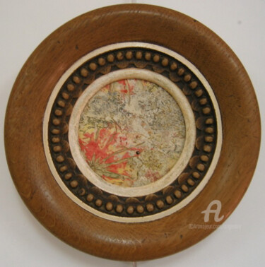 雕塑 标题为“Petit tableau rond” 由Marina Argentini, 原创艺术品, 木 安装在木板上