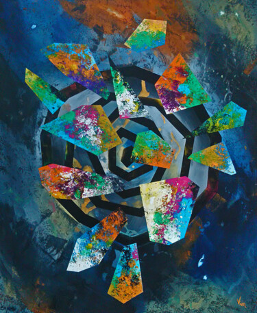Painting titled "Otarxie" by Virginie Mérimée (Vim), Original Artwork, Acrylic Mounted on Wood Stretcher frame