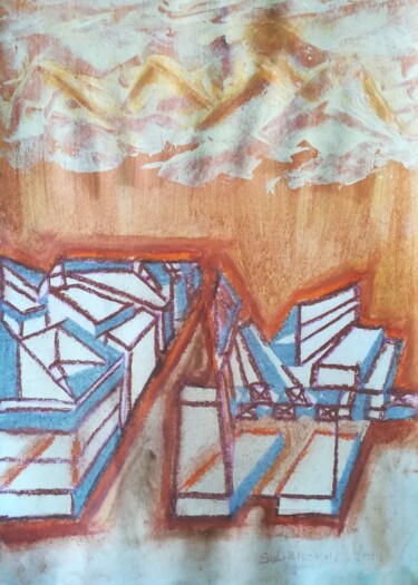 Painting titled "au-dela.jpg" by Lise Youlou, Original Artwork, Ink