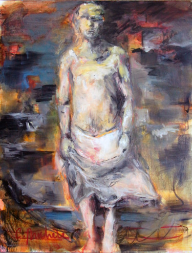 Painting titled "La marche de l'espo…" by Catherine Duchêne, Original Artwork, Oil