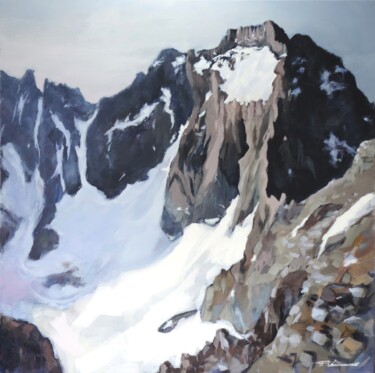 L' Aile froide massif des Ecrins, Hautes Alpes Peinture intitulée "L' Aile froide mass…" par Pierre Vanmansart, Œuvre d'art originale, Acrylique