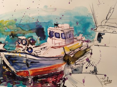 Malerei mit dem Titel "Rodos 3" von Jana Scherer, Original-Kunstwerk, Aquarell