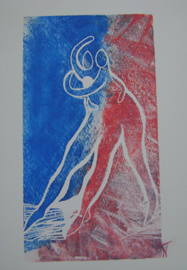印花与版画 标题为“"Allez viens ma dou…” 由Nadine Trescartes (fildefériste), 原创艺术品, Linocuts