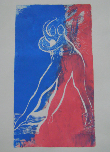 印花与版画 标题为“"ça ira tu verras"” 由Nadine Trescartes (fildefériste), 原创艺术品, Linocuts