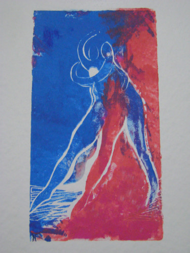 印花与版画 标题为“"je ne te laisserai…” 由Nadine Trescartes (fildefériste), 原创艺术品, Linocuts