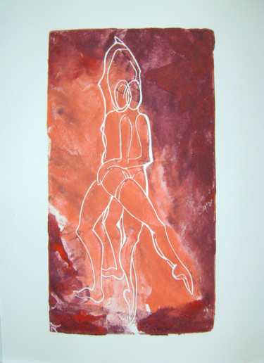 印花与版画 标题为“"six heures vingt c…” 由Nadine Trescartes (fildefériste), 原创艺术品, Linocuts