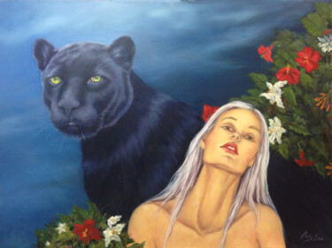 Peinture intitulée "Another Eden" par Jane Moore, Œuvre d'art originale, Huile