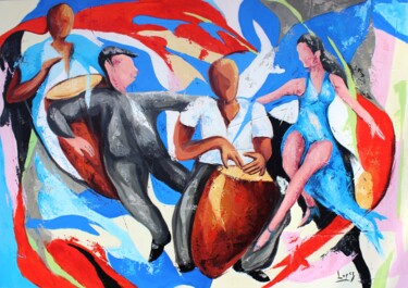 绘画 标题为“1216 Danse au tam t…” 由Jean-Luc Lopez, 原创艺术品, 丙烯 安装在木质担架架上