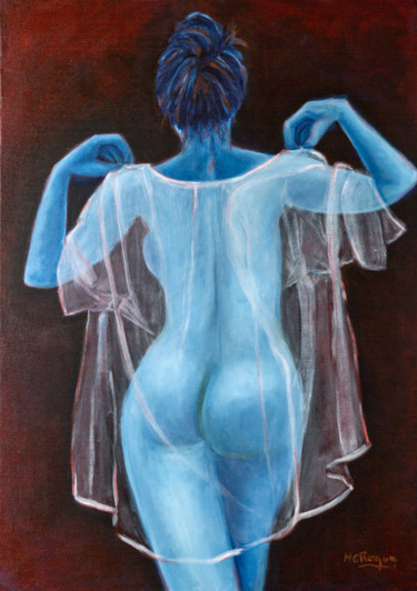 Grand nu bleu voile de dos