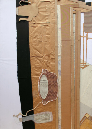 Collages titled "Ochre Still Life :…" by Pamela Rys, Original Artwork, Collages