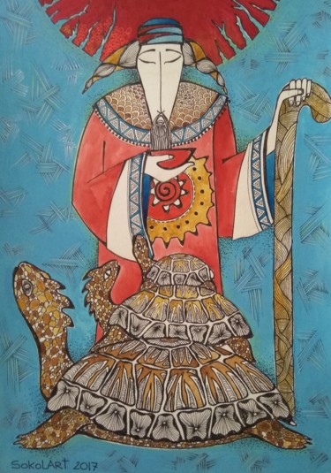 Printmaking titled "The cup of tea." by Svetlana Sokol, Original Artwork, Digital Print