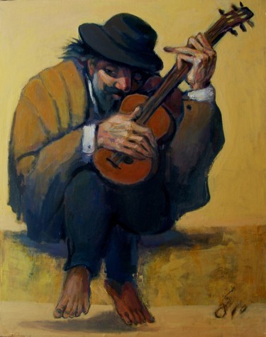 "Guitarist" başlıklı Tablo George Rurua tarafından, Orijinal sanat, Akrilik